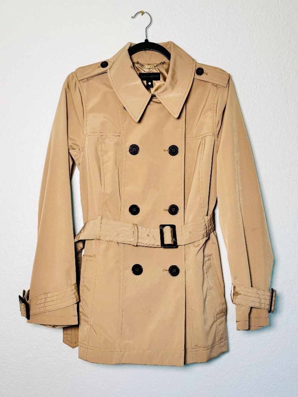 Worthington Trench Coat Women's L Beige Khaki Classic Classy Sophisticated Chic